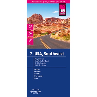 Reise Know-How Verlag mapa USA southwest (č.7) 1:1,25 mil. voděodolná