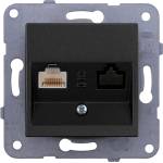 Panasonic РОЗЕТКА КОМПЮТЪРНА КАРЕ ПЛЮС CAT5e ЧЕРНА WKTT04042BL-EU2 (WKTT04042BL-EU2)