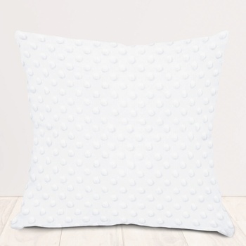 Biante Detská Minky 3D bodky MKP-033 Snehovo biela 70 x 90 cm