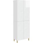 vidaXL Комплект шкафове 2 бр. Бял гланц Инженерна дървесина (3416704)