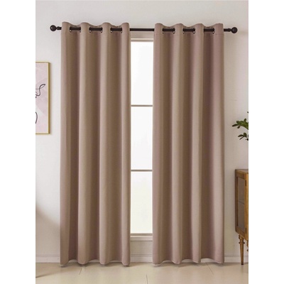 MKLozkoviny.sk Blackout závesy Elias cappuccino - 140 × 250 cm (2 ks) - krúžky