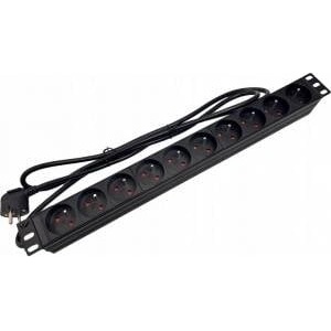 ALANTEC Power strip 19 230V - 10 sockets (E type - CEE 7/5), cable 1, 8m CEE 7/7 ALANTEC