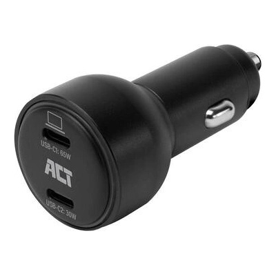 ACT Бързо зарядно за кола 95W 2x USB-C, PD, GAN, 12-24V (EWENT-ACT-AC2210)
