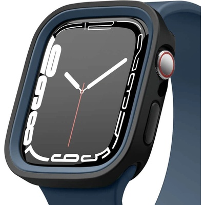 Elago Протектор за смарт часовник Elago Duo Apple Watch Case, за Apple Watch 7 41мм/8 41мм, силиконов, с две сменяеми поликарбонатни части, черен и тъмносин (EAW41DUO-BKJIN)