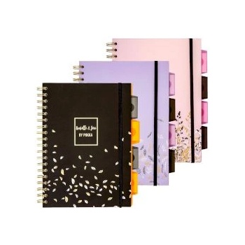 Pukka Pad Тетрадка със спирала Rochelle & Jess B5, 200 листа, 4 теми