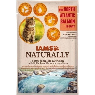 Iams Cat Naturally with North Atlantic Salmon in Gravy 85 g