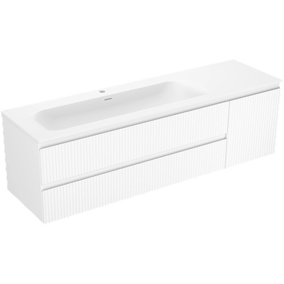 Mexen Rivel шкаф за баня 160 см с мивка Vela лява, 2S, 1D, оребрена, бял мат - 91A23-16047-3-BBFFF01-W23L01 (91A23-16047-3-BBFFF01-W23L01)