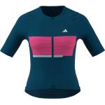 adidas Дамска фланелка с къс ръкав за колоездене adidas Women's Tempo Jersey Neo Cycling jersey - Dusky Petrol - размер XS (156-2922-0212)