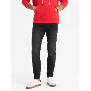 Ombre Clothing Мъжки дънкови спортни панталони с асиметричен шев черни Ombre Clothing Ombre Clothing | Cheren | МЪЖЕ | 34/32