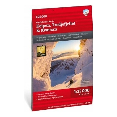 Hoyfjellskart Senja: Keipen, Tredjefjellet & Kvanan - turistická mapa 1:25.000