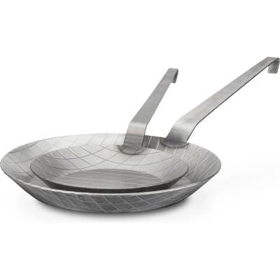 GSW Gastro Tradiční sada pánví 20 cm a 28 cm kované železo stříbrná sada 2 ks