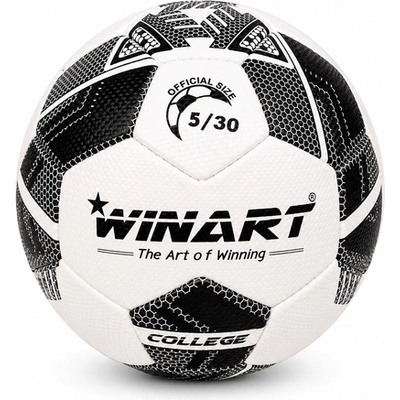 Winart Футболна топка от изкуствена кожа, размер 5 winart college white/black