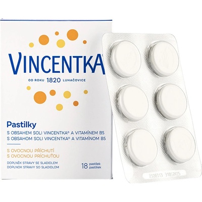 Vincentka Osvěžující ovocné pastilky 18 ks