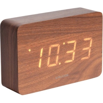 Karlsson Будилник в дървен декор , 15 x 10 cm Square - Karlsson (KA5653DW)