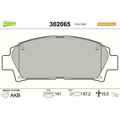 Sada brzdových platničiek kotúčovej brzdy VALEO 302065