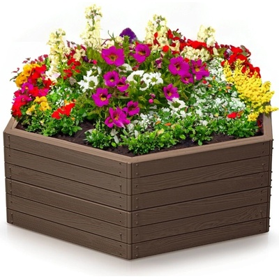 Prosperplast Vyvýšený záhon BASE WOODY hnědý 148 cm