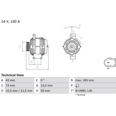 BOSCH 0 986 082 580 generátor (0986082580)