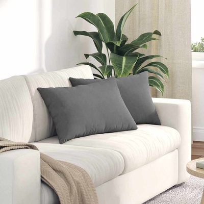 vidaXL Диван възглавници 2 pcs Тъмен сив 60 x 40 cm текстил (42013684)