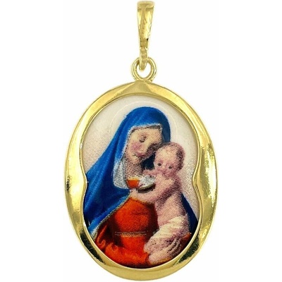 Infinitysilver Přívěsek madonka s Ježíškem pozlacená 446759012G
