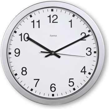 Hama 185870 Mallorca, nástenné hodiny, priemer 30 cm, tichý chod, strieborné