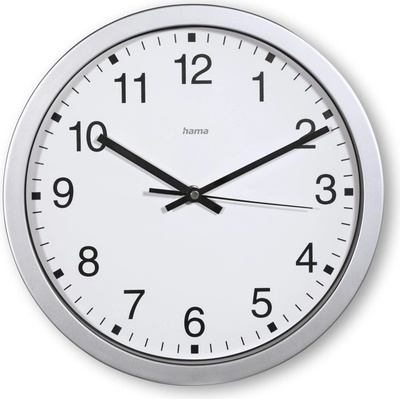 Hama 185870 Mallorca, nástenné hodiny, priemer 30 cm, tichý chod, strieborné
