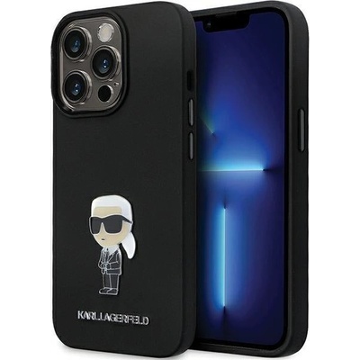 KARL LAGERFELD Кейс Karl Lagerfeld KLHCP14XSMHKNPK за iPhone 14 Pro Max 6.7", черен, Silicone Ikonik Metal Pin (3666339165987)