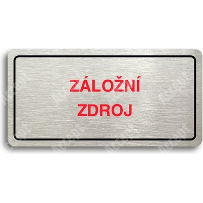 ACCEPT Piktogram ZÁLOŽNÍ ZDROJ - stříbrná tabulka - barevný tisk