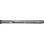 STAEDTLER black pigment liner, line width 0.1 mm, indelible pigment ink, long metal tip, long service life, 10 fineliners in a cardboard case, 308 01-9 (308 01-9 VE)