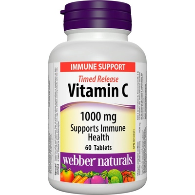 Webber Naturals Vitamin C Time Release, 1000 mg, 60 таблетки, Webber Naturals
