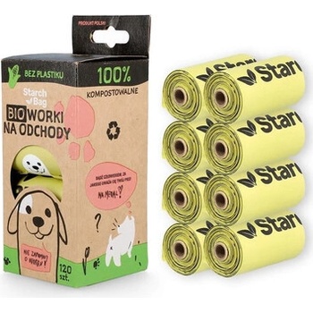 Starch bag bio vrecia na exkrementy 8 roliek x 15 ks žltá