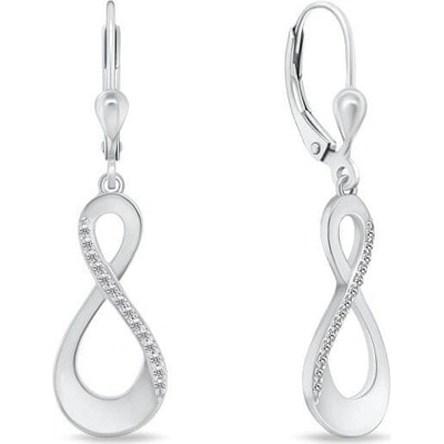 Brilio Silver Elegantní stříbrné náušnice se zirkony SILVER022