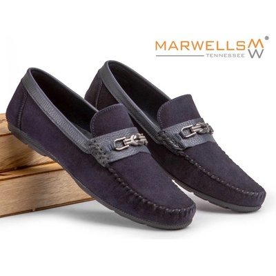 Marwells Мъжки обувки от естествена кожа - Тъмно сини 2021404 (303237_Тъмно син)