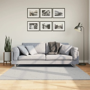 vidaXL Килим HUARTE с къс косъм, мек и миещ се, сив, 160x160 см (375078)
