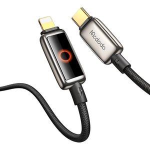 Mcdodo Кабел за данни - Mcdodo (CA-6670) - с дишаща LED светлина, USB-C → Lightning, Auto Power Off, 36W, 1.2m - Черен
