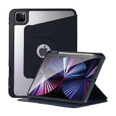 Въртящ се 360° калъф с място за Apple Pencil за iPad Pro 12, 9" (2018-2022) - тъмно син (69176)