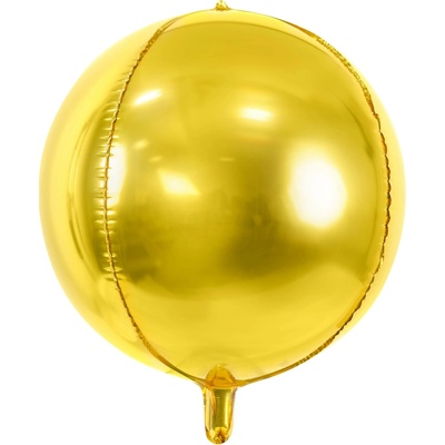 Party Zlatý fóliový balónek kulatý 40 cm – metalický na helium i vzduch
