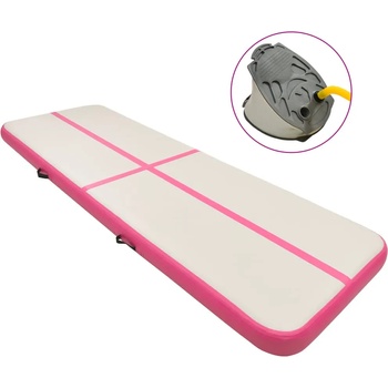 Image 1 of vidaXL Надуваем дюшек за гимнастика с помпа, 400x100x20 см, PVC, розов (92679)