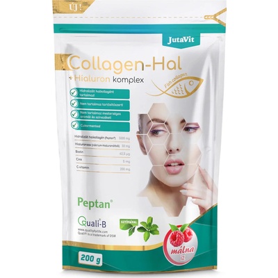 JUTAVIT Rybí kolagén + hyaluron komplex prášok malina 200 g