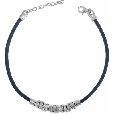INFINITYSILVER Kožený náramek zdobený kolečky SB24216919+