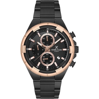 Daniel Klein DK. 1.13804-5 - Мъжки часовник, Exclusive, Кварцов, 44mm, 5 ATM, Черен