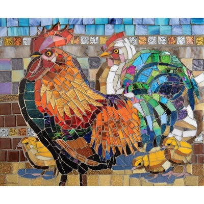 Sunsout Stained Glass Chickens 1000 dielov