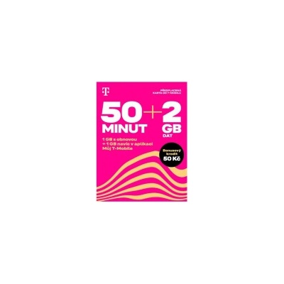 Twist SIM předplacená karta 50 minut + 2GB (1GB + 1GB ZDARMA) + 50 Kč kredit