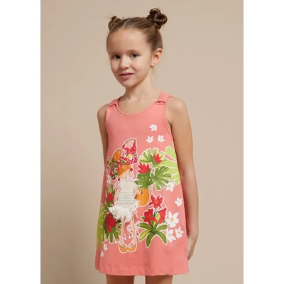 Mayoral Рокля ситопечат в розово за мини момиче Mayoral палми