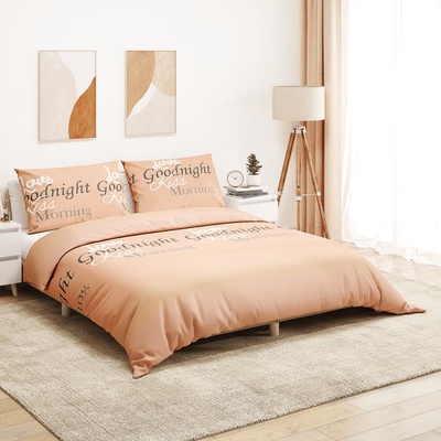 vidaXL Комплект спално бельо, розово, 220x240 см, памук (136512)