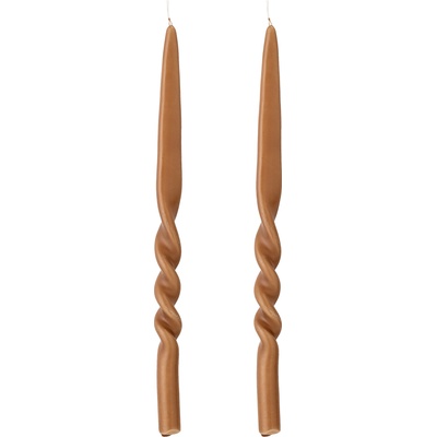 Bloomingville Свещи Twist кафяви 2 бр (82052799)