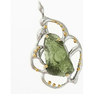 My Moldavite Stříbrný přívěsek s přírodním vltavínem 9722