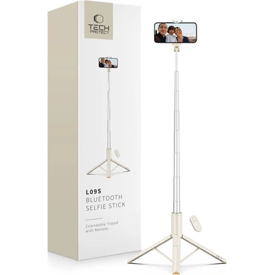 Tech-Protect l09s bluetooth selfie stick tripod beige (5906302330874)