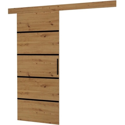 Sconto Posuvné dvere MUSCHU 96 dub artisan/čierna 96x205 cm