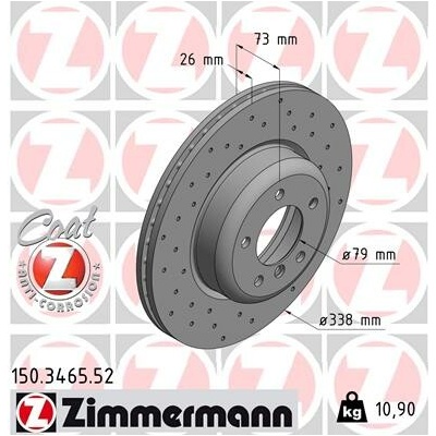 Brzdový kotúč ZIMMERMANN 150.3465.52 (150346552)
