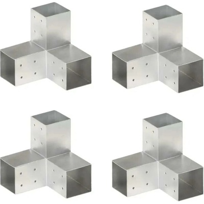 Greatstore Trámová spojka 4 ks ve tvaru Y pozinkovaný kov 81 x 81 mm